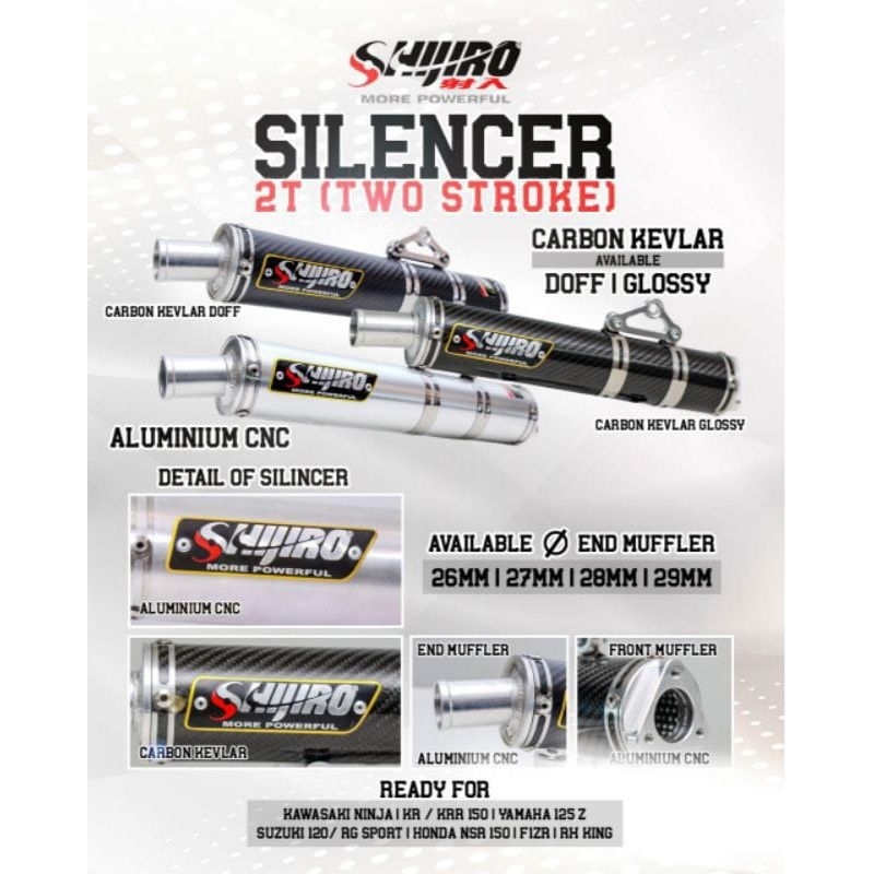 Silencer knalpot 2 Tak Shijiro racing for Ninja R SS RR ZX 150 NSR RX KING..