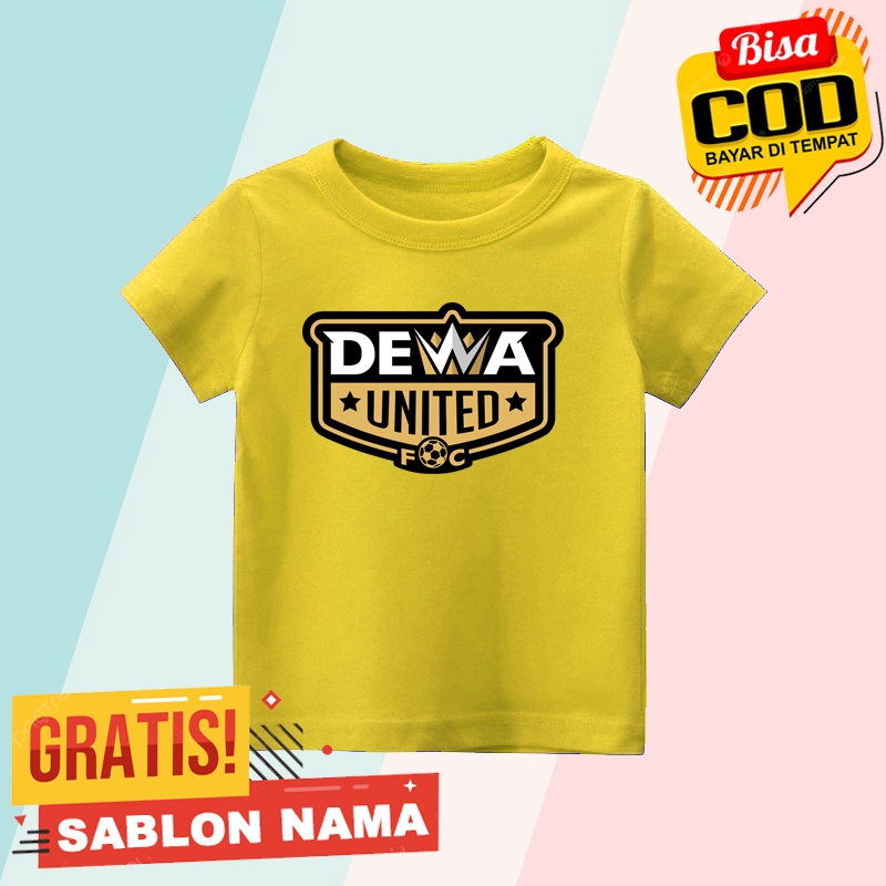 Baju Kaos Anak Dewa United / Kaos Anak Laki Laki & Perempuan Custom Nama  Dewa United