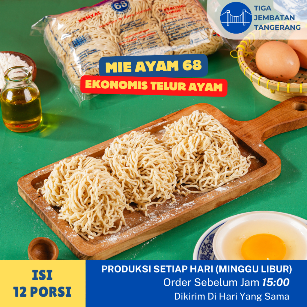 

Mie Ayam Mentah 68 Ekonomis Mie Mentah mie ayam mie telor bakmi mentah Gacoan Mie Jebew Mie Ramen