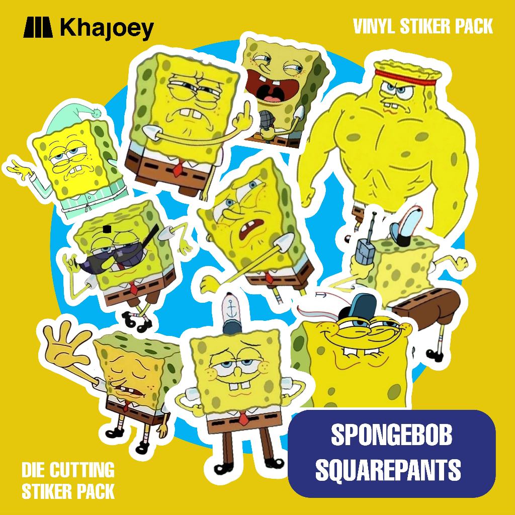 

SPONGEBOB SQUEAREPANTS Stiker Pack Aesthetic Waterprof Stiker Untuk - Laptop - Case HP