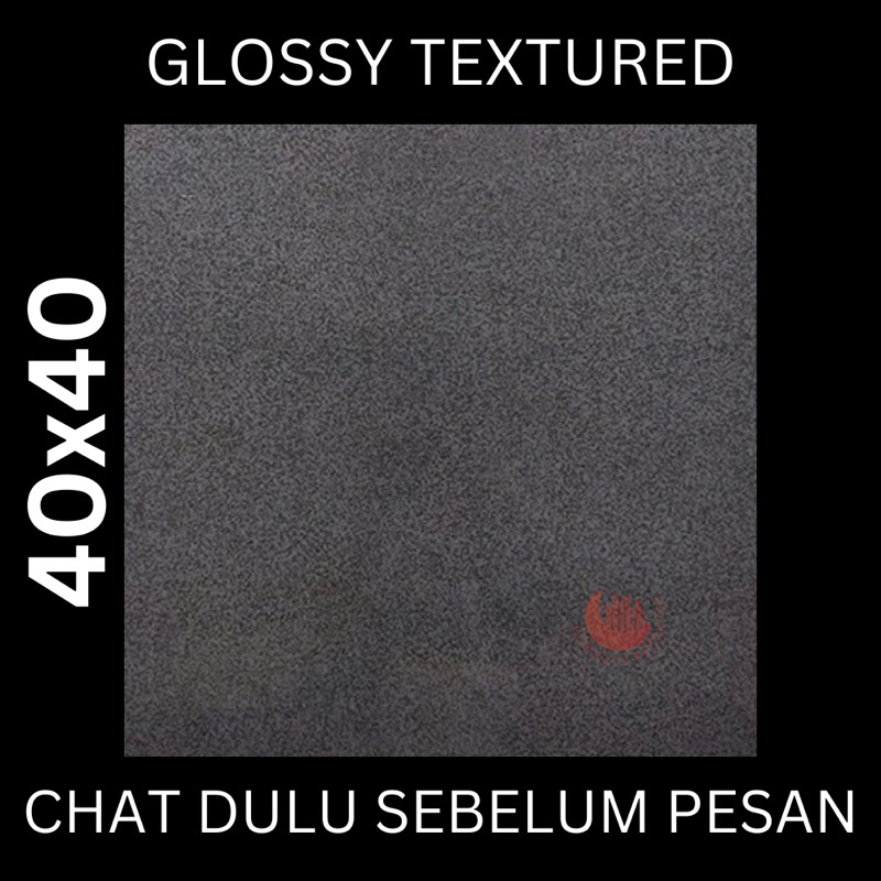 Keramik DOMINICA 40x40 GARNITE BLACK / KERAMIK LANTAI / MOTIF KULIT JERUK / KERAMIK KASAR