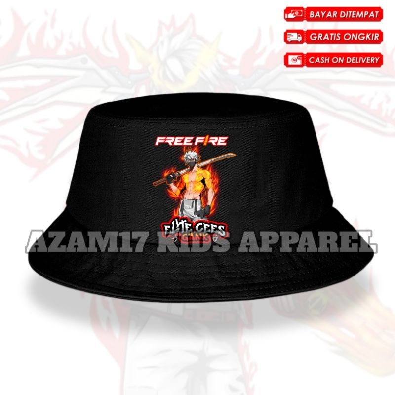(BISA COD) Bucket Hat Topi Anak FF Karakter FF Free Fire / Topi Bucket Anak FF Elite Cees Gank Char 