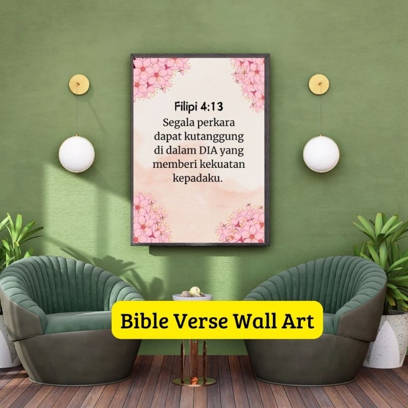 Home Decor Kristen, Printable Christian Wall Art,Bible Quotes, Bible Verse/Hiasan Dinding  Ayat Alki