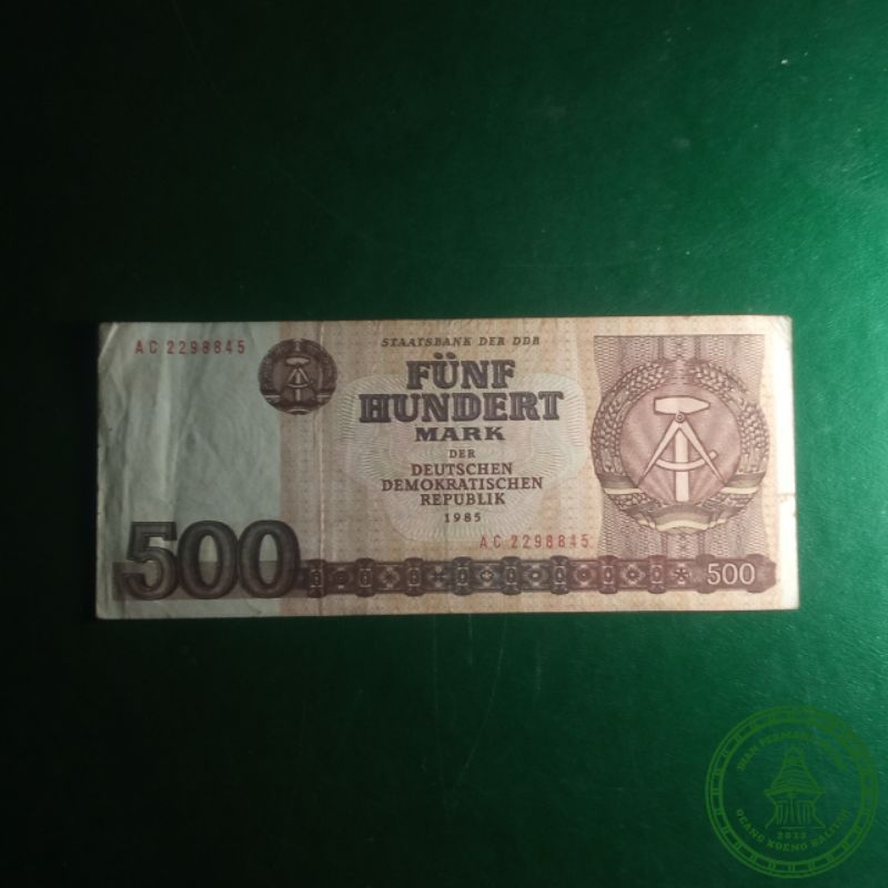 Uang Kertas Kuno Jerman 500 Mark Tahun 1985 (Uang ini sudah tidak berlaku, hanya untuk koleksi)