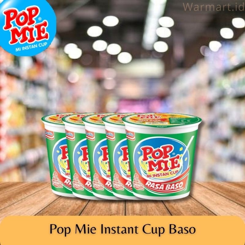 

Pop Mie Instant Cup Rasa Baso 75 g ×5pcs