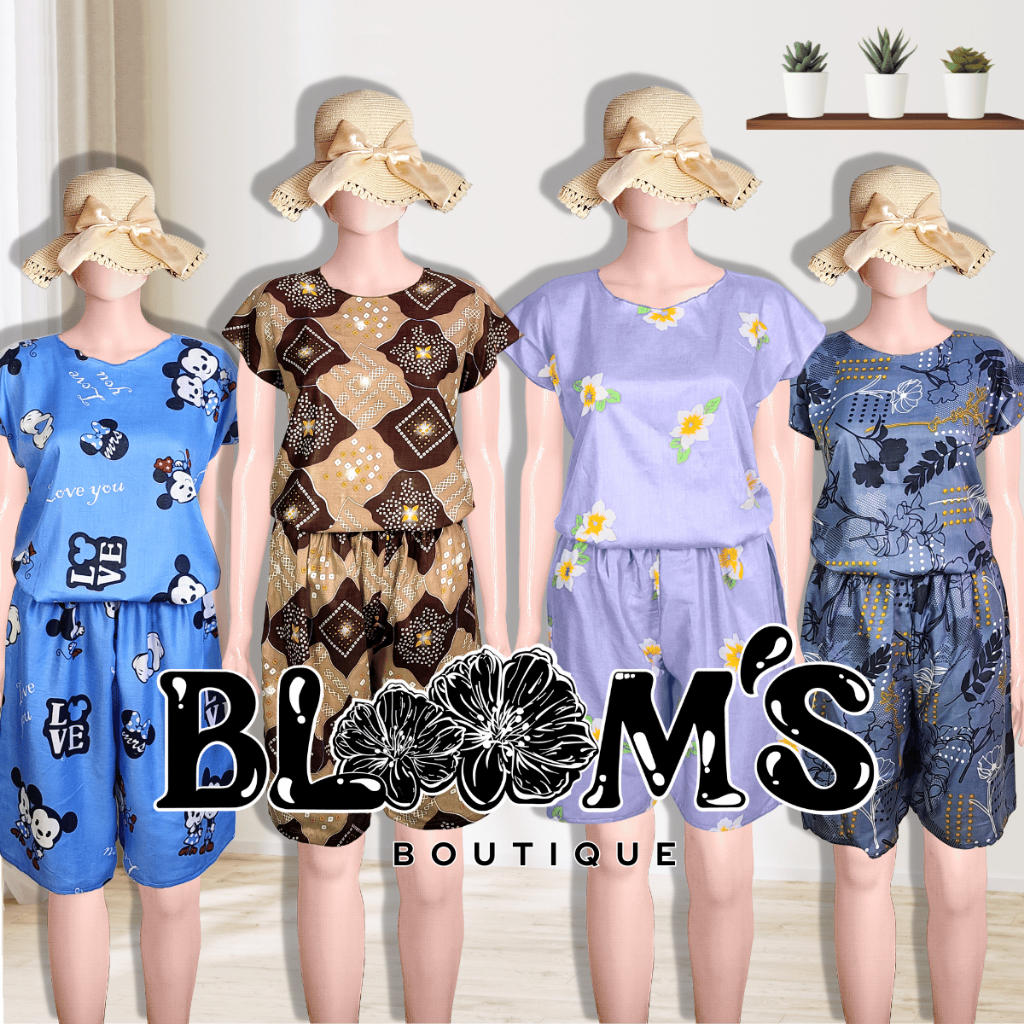 Blooms One Set Baju Tidur Wanita Celana Pendek  - Babydoll midi bali