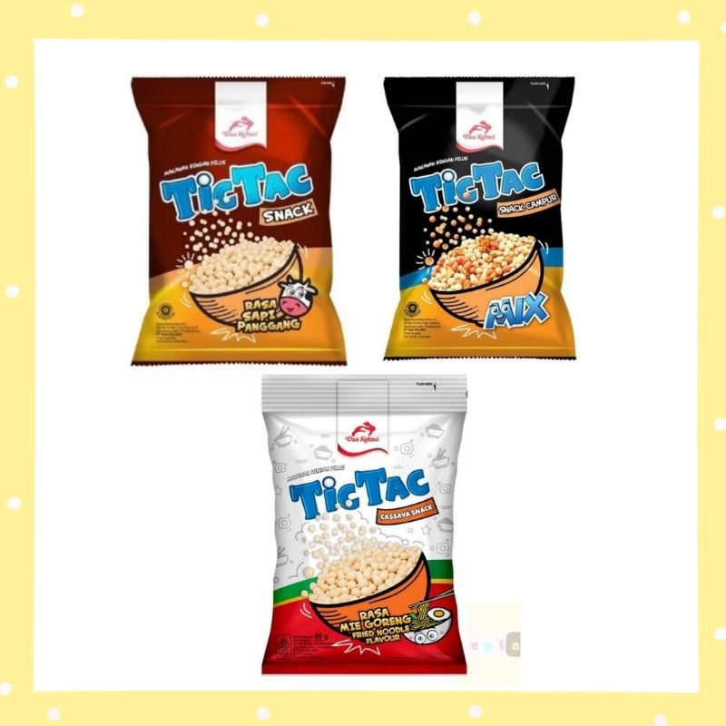 

Dua Kelinci Snack Pilus Tic Tac 80g Rasa Sapi Panggang, Mix, Mie Goreng