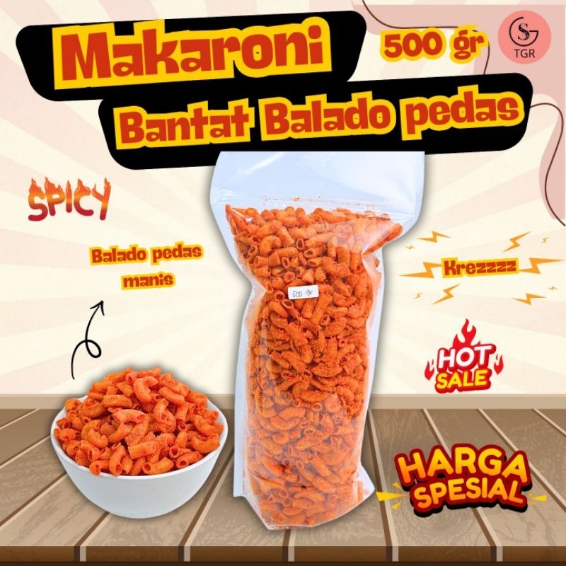 

500 GR MAKARONI BANTAT CIKRUH BALADO PEDAS DAUN JERUK MAKARONI KRIUKK