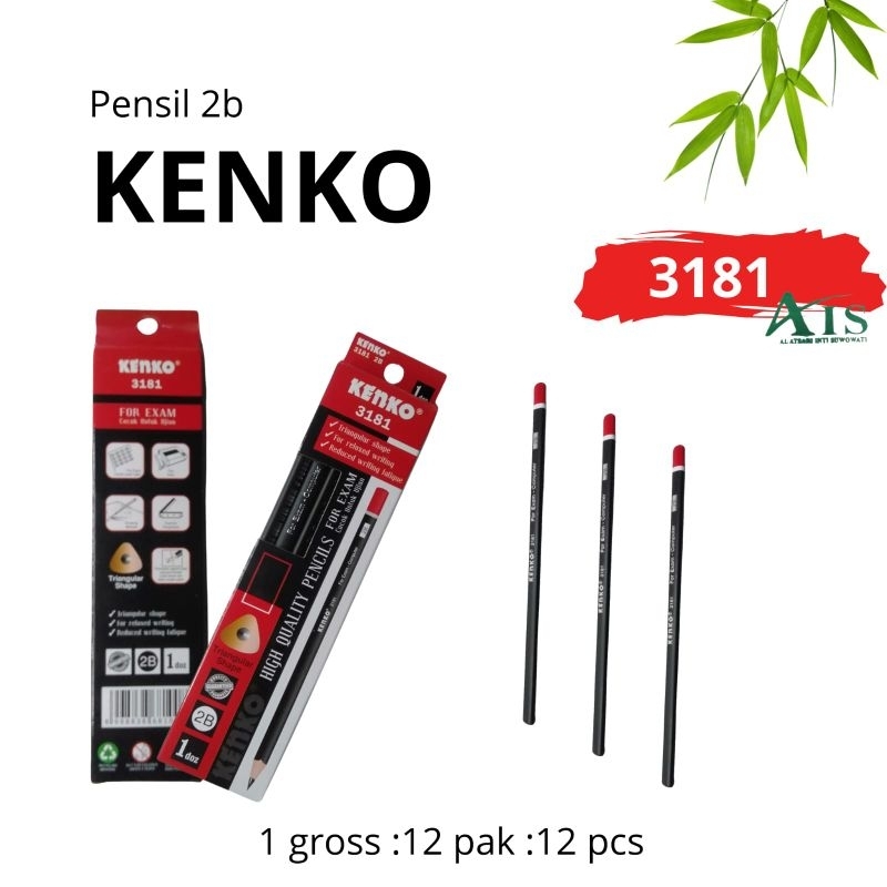 PENSIL 2B KENKO 3181 TRIANGULAR (SEGITIGA) – 1 PAK