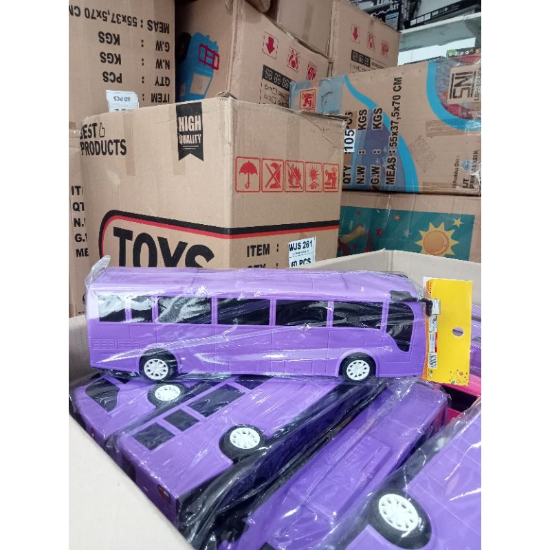 promo mainan mobil bus miniatur rkc polos ungu bisa modip