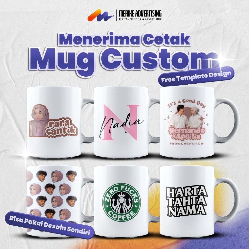 CETAK MUG CUSTOM TERSEDIA FREE TEMPLATE DESAIN