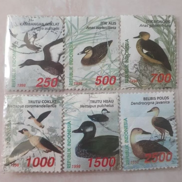 

(A) Perangko Indonesia Bebek Seri 2 Tahun 1998 set lengkap - 7pcs