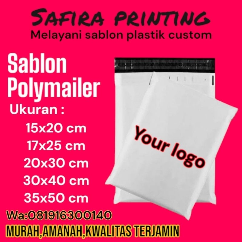 

SABLON PLASTIK CUSTOM POLYMAILER ukuran 30x40cm minimal ORDER 100 pcs