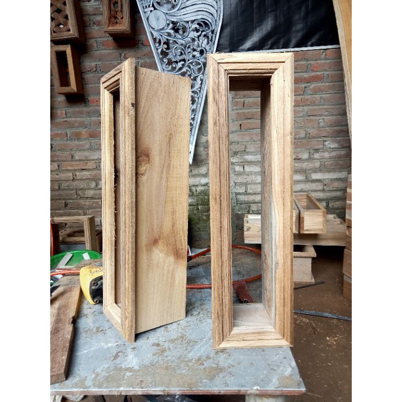 loster kayu jati polos ukuran 10x50