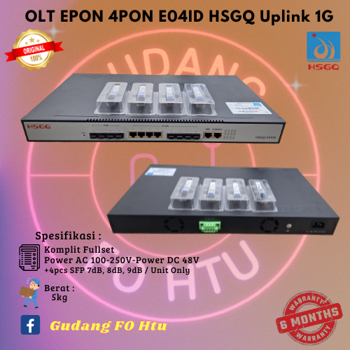 OLT HSGQ EPON 4PON E04ID L3 1G/ Inc SFP EPONPX 7dB/ SFP 8dB/ SFP 9dB. - UNIT OLT ONLY