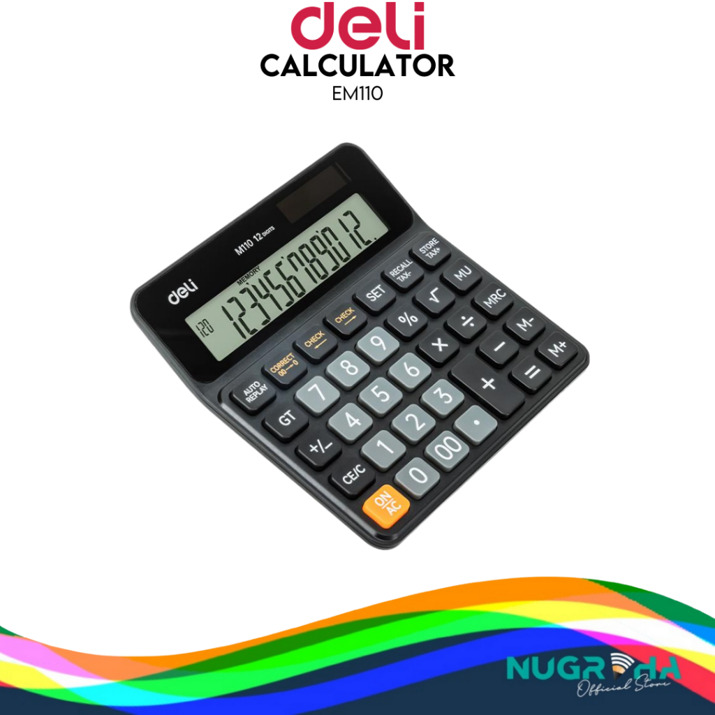 

Deli Kalkulator Meja / Desktop Calculator Layar 12 Digit Tax Function M110