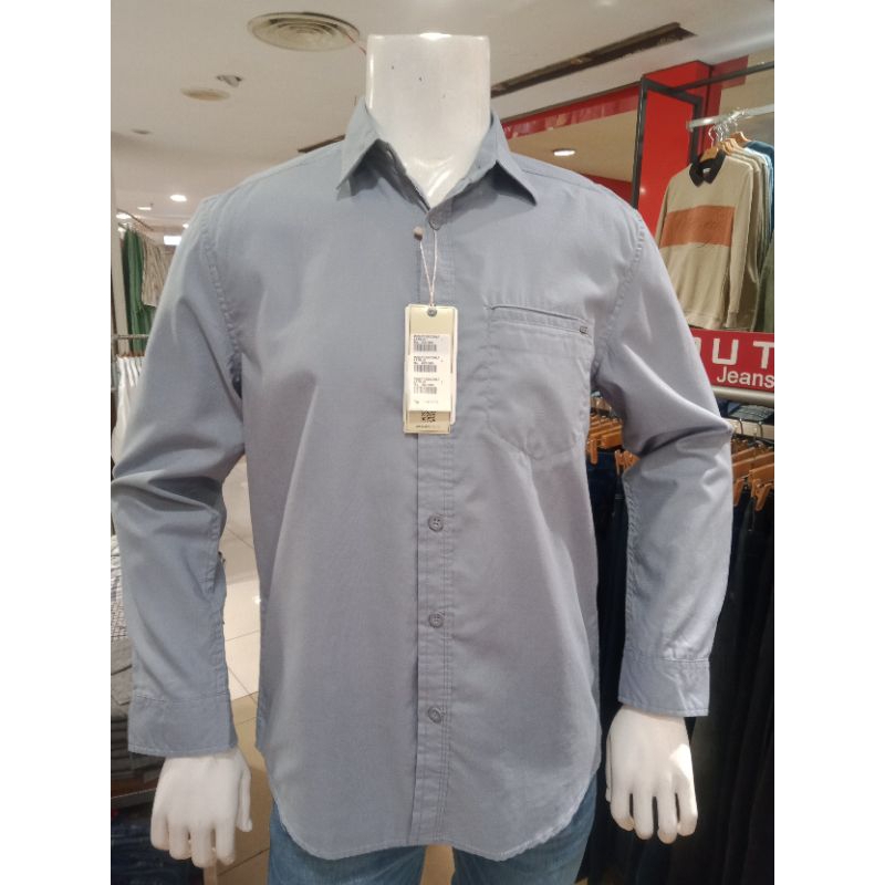 Watchout Kemeja Polos Pria Panjang Abu WS910150026