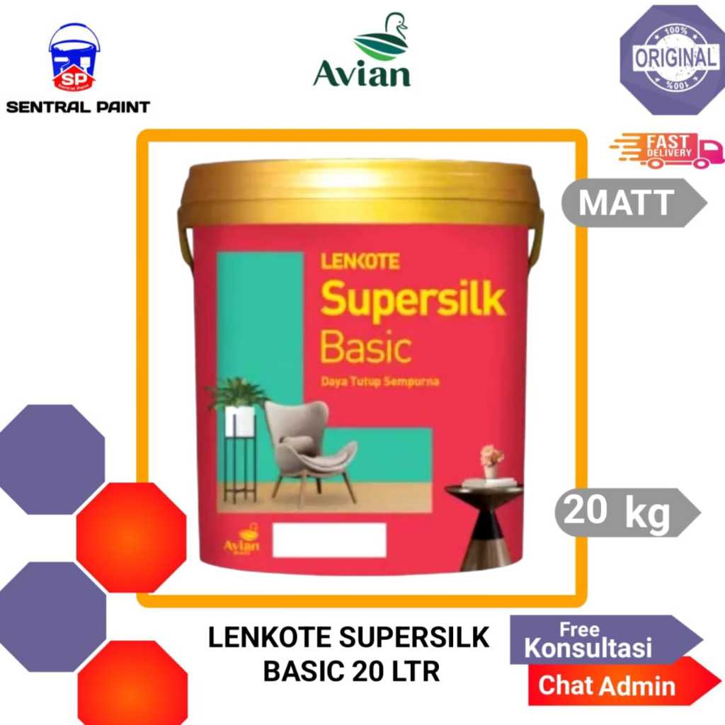 CAT TEMBOK LENKOTE SUPERSILK BASIC CAT ANTI BELANG 20 LTR