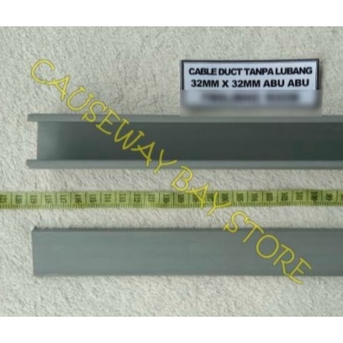 KABEL DUCT/CABLE DUCT TANPA LUBANG 32MM X 32MM ABU ABU