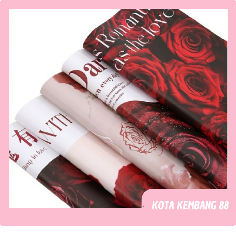 

Kertas Buket Bunga Motif Bunga Mawar Flower Wrapping Paper Rose Cellophane KB100