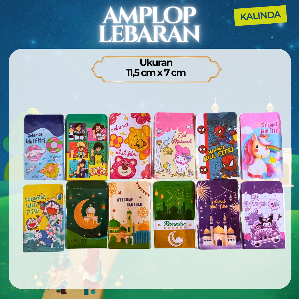 

Amplop Tema Kartu dan islam untuk lebaran ukuran 11,5 cm x 7 cm harga per 10 pcs