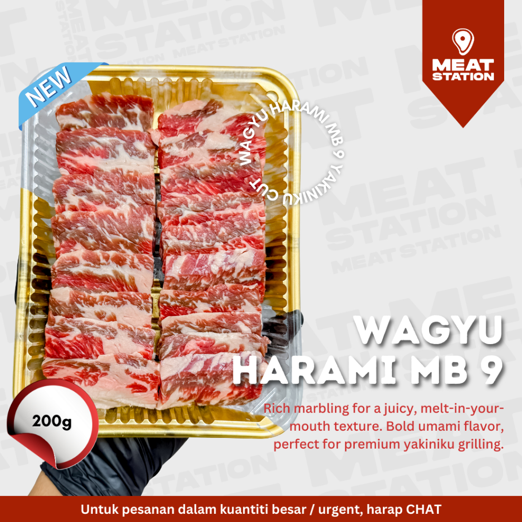 

Wagyu Harami MB 9 200g / Beef Slice Cut / Shabu-Shabu / Grill / BBQ
