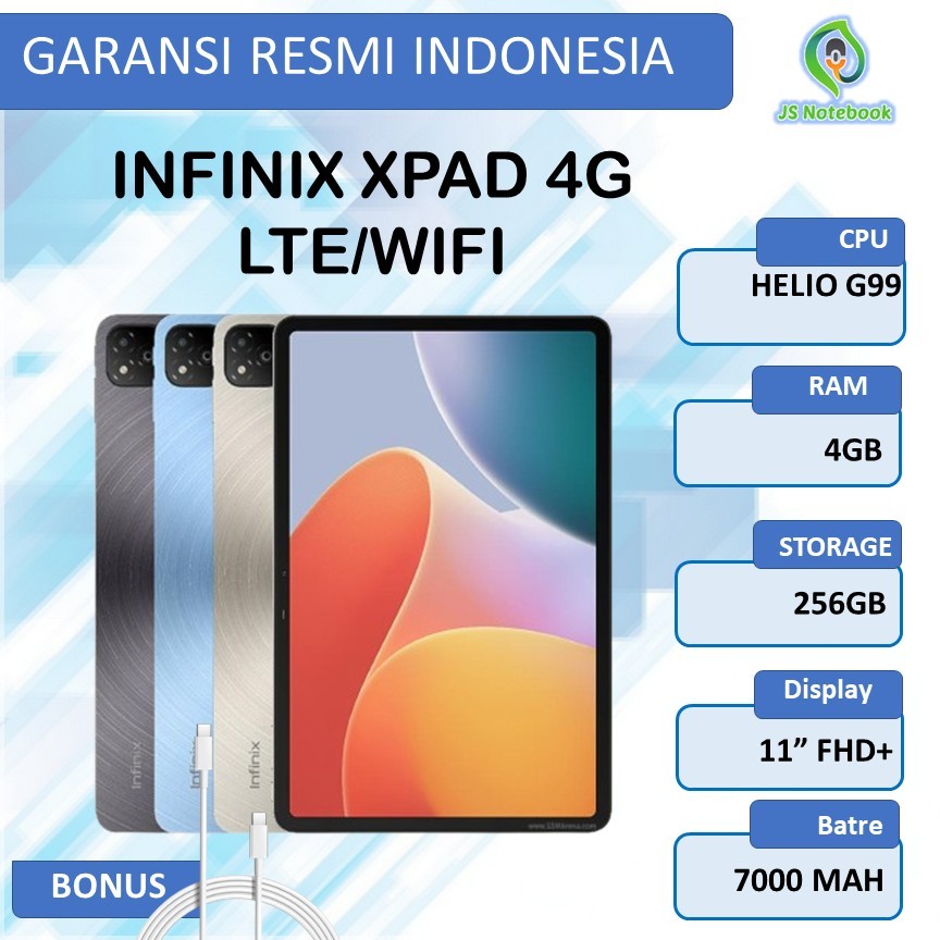 TABLET INFINIX XPAD 4G LTE/WIFI 4GB 256GB