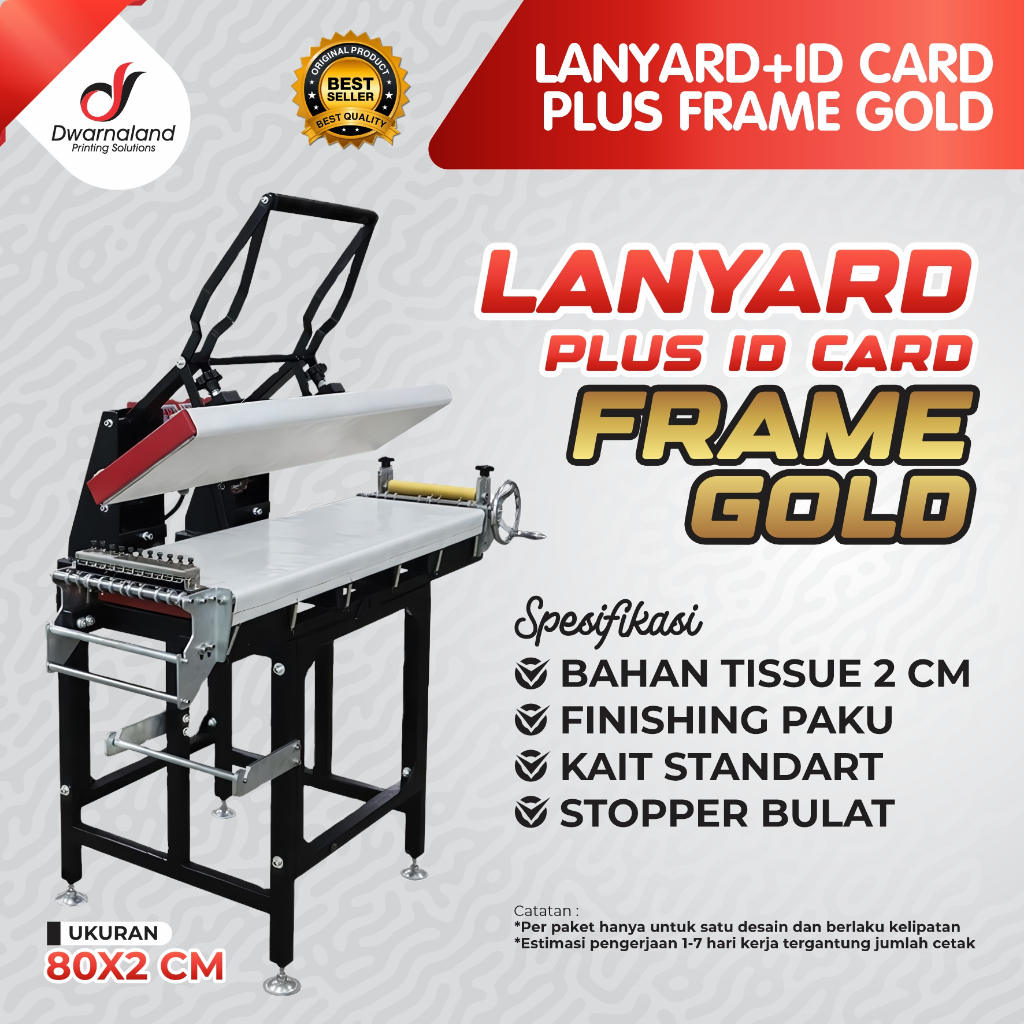 

Lanyard Custom Plus Id card Frame Gold Tali ID Card Custom / Print Tali Lanyard Custom Desain