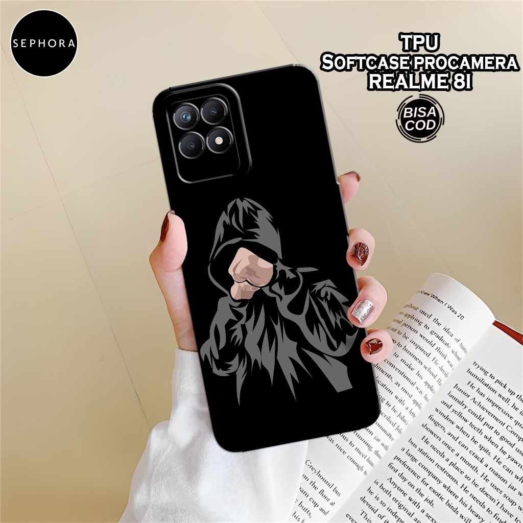 Case Realme 8i Terbaru - Fashion Case Hitam - Softcase Realme 8i Terbaru - Case Pro Camera - Casing 