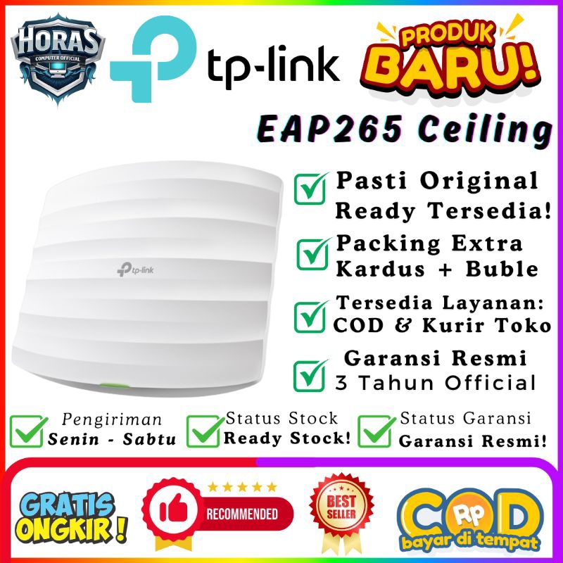 TP-Link EAP265 AC1750 MU-MIMO Ceiling HD Omada  Gigabit Access Point