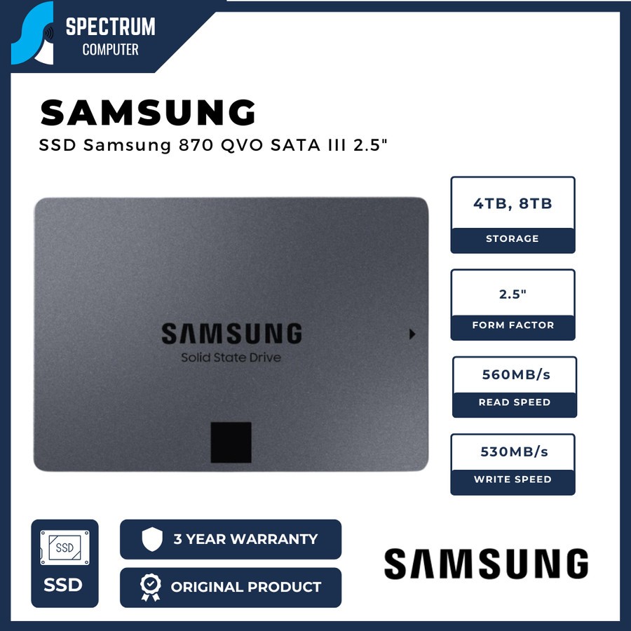 SSD Samsung 870 QVO SATA III SATA3 2.5" 4TB / 8TB
