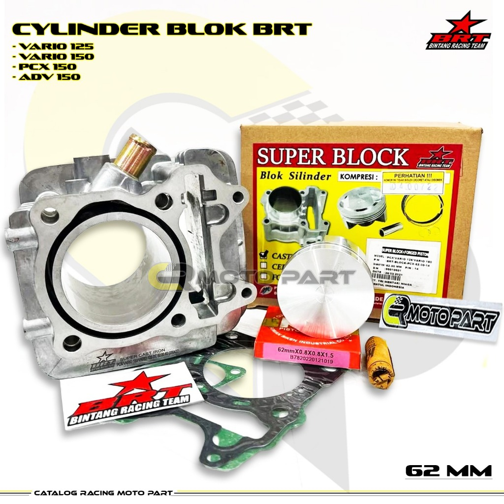 BRT Paket Bore Up Double Cooler Vario 125 150 PCX 150 ADV 150 175cc - Piston Mentah Blok Gen 3