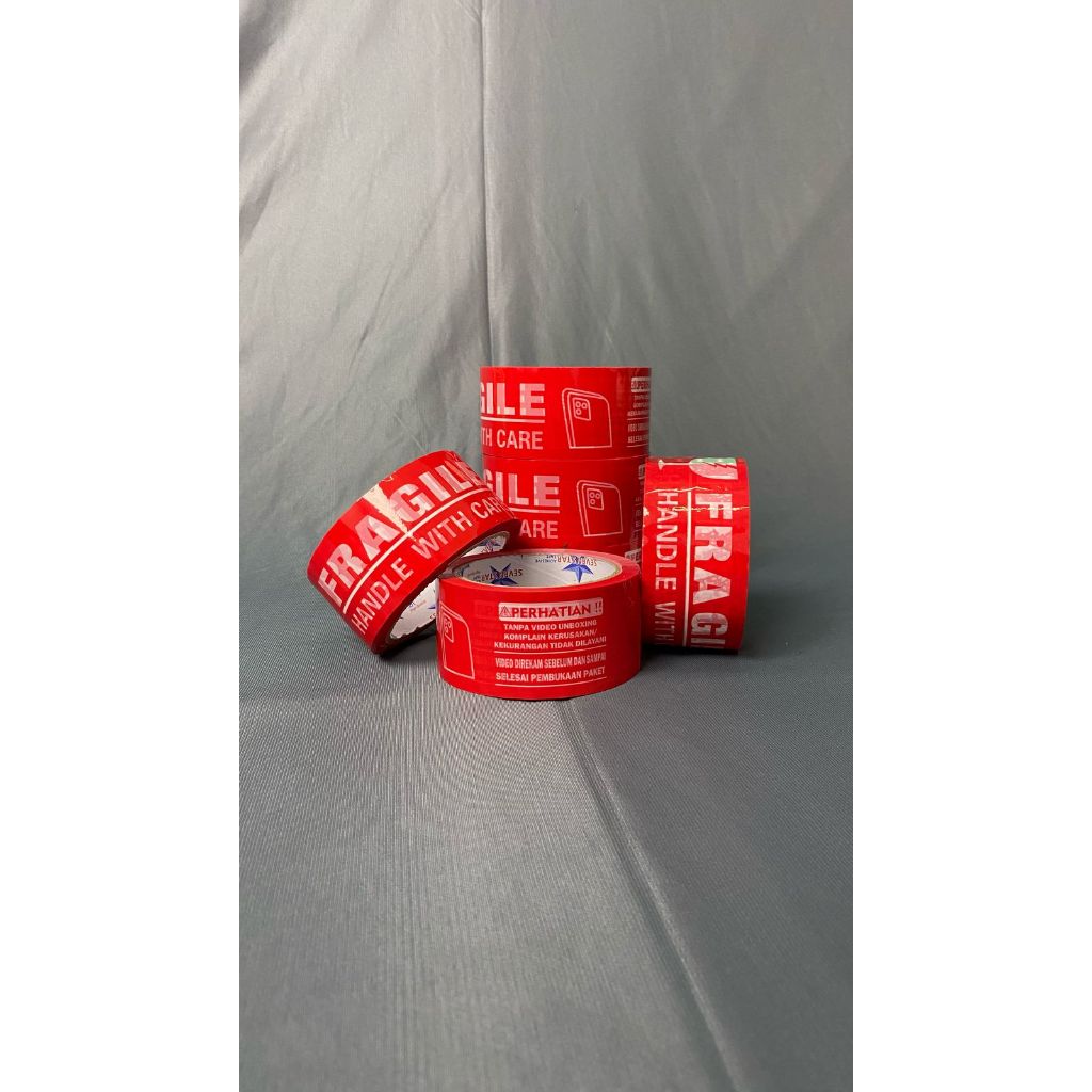 

Aimipacking Lakban Fragile Merah Seven Star 48MMx90Y Jangan Dibanting dan Video Unboxing 1Dus 72Pcs