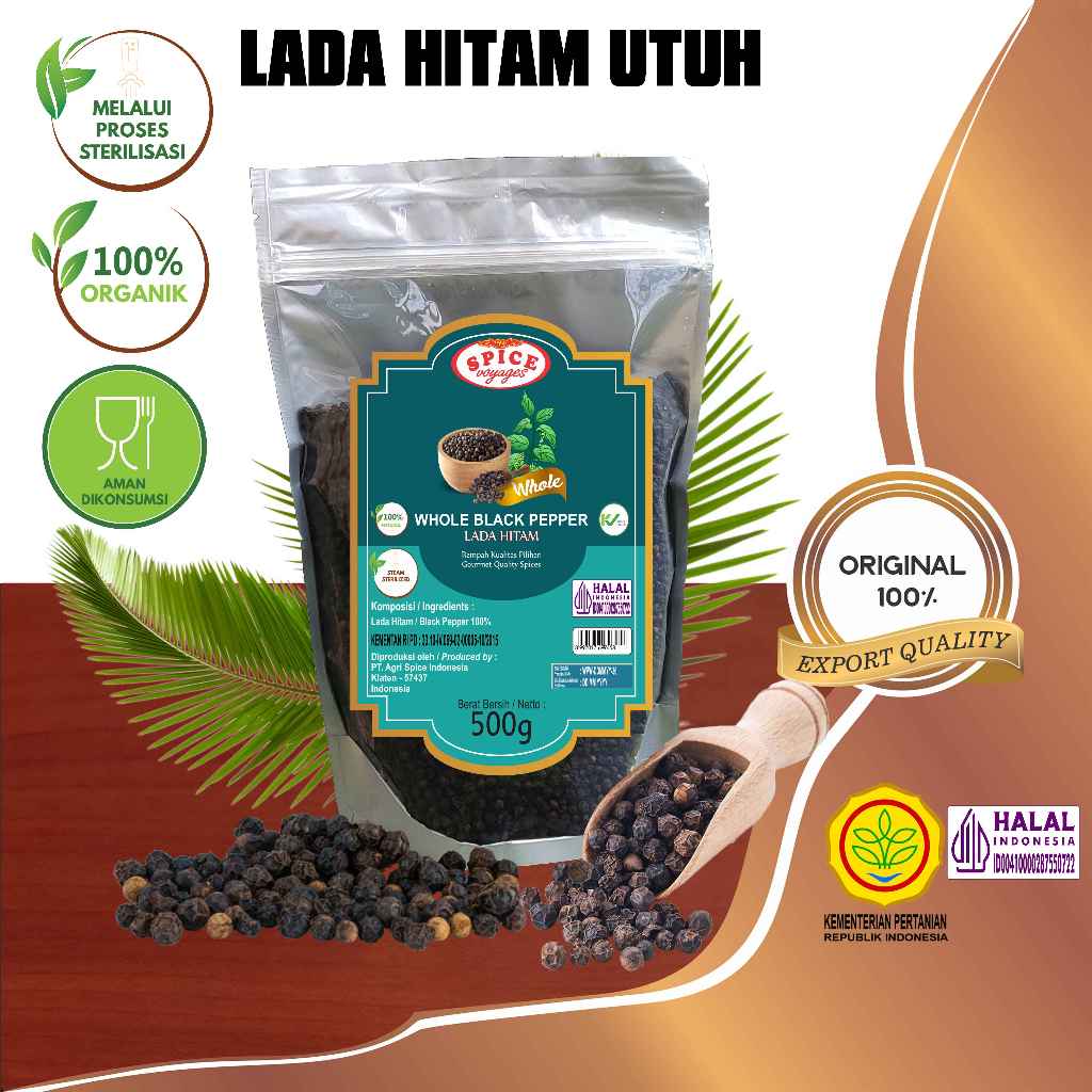 

Spice Voyages Whole Black Pepper (500gr) / Lada Hitam (500gr)