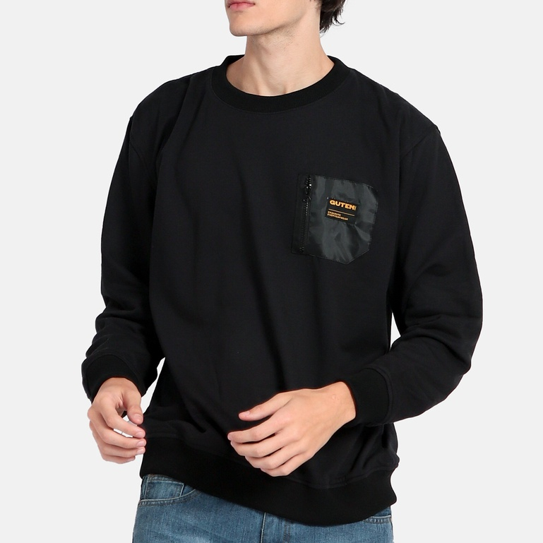 Guteninc - Sweater Crewneck Plainzip Black
