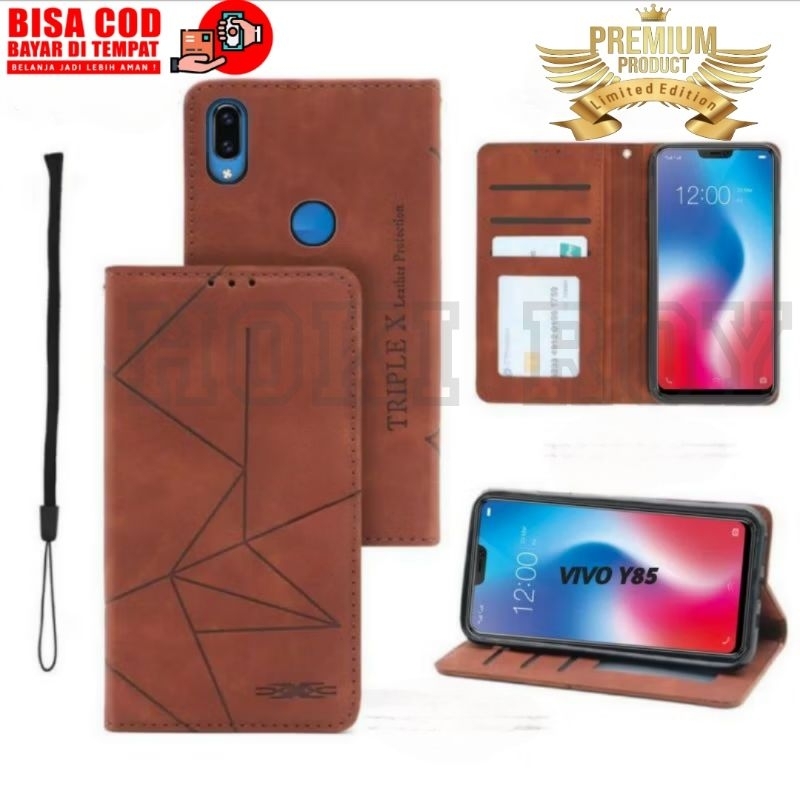 Flip Magnet Casing Vivo Y85 - Casing Flip Cover Wallet Sarung Hp - Casing Dompet Flip Magnet