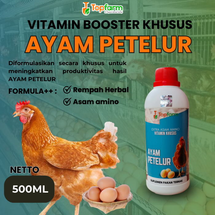 Vitamin Ternak Ayam Petelur 500ML/ Vitamin Produktifitas Ayam Petelur/ Vitamin Booster Ayam Petelur/