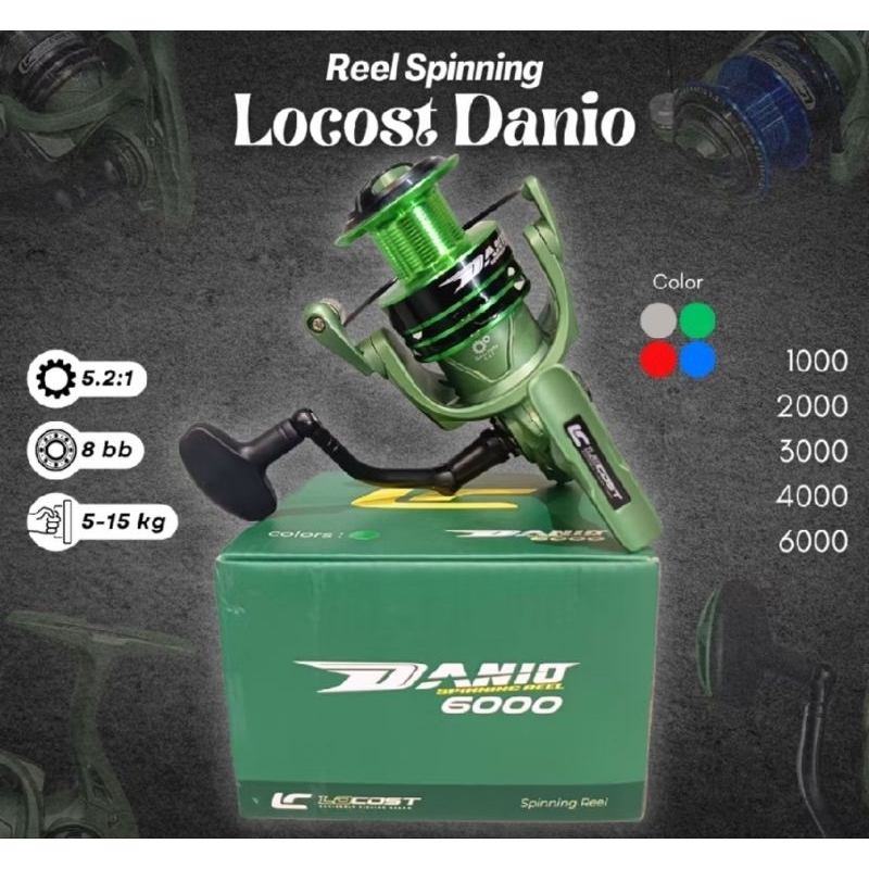 Reel Spinning Locost Danio 500-800-1000-2000-3000-4000-6000/Reel Pancing Murah Anti Korosi Water Res