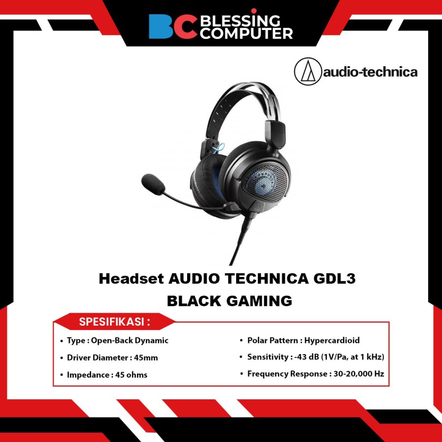 Headset AUDIO TECHNICA GDL3 BLACK GAMING