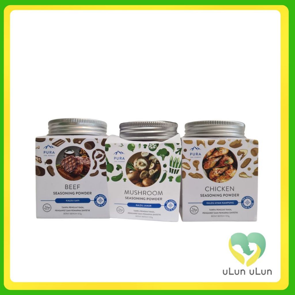 

Ulun Ulun Pura Kaldu Asli | 3 Bumbu Kaldu Ayam , Sapi, jamur(100gr) Kaldu Mpasi No Msg - No Gula |