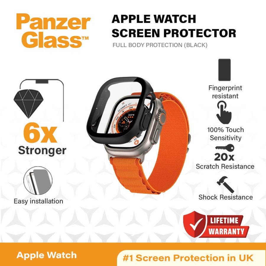 PanzerGlass Appel Watch Full Body Ultra/Ultra 2 | with D3O®
