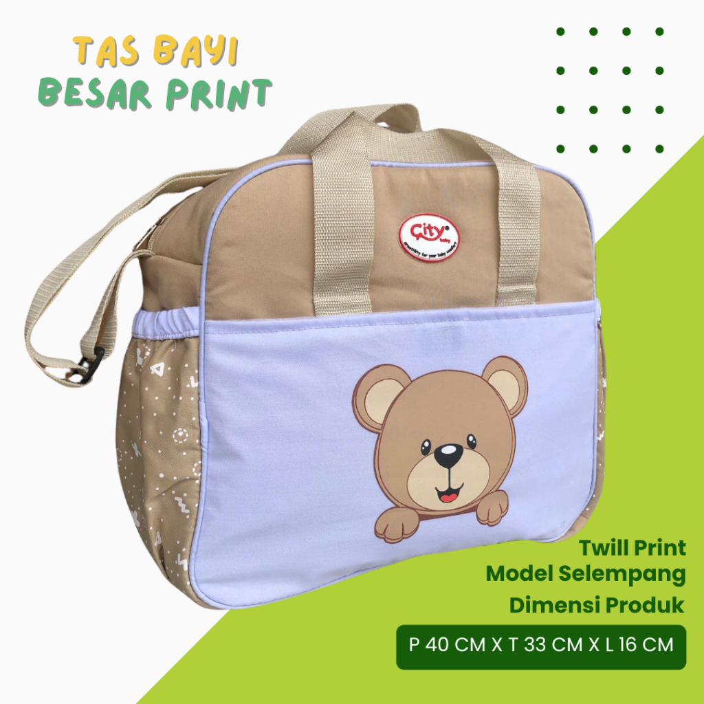 Tas Bayi Besar Multifungsi Tas Besar Motif Bear Tas Bayi model print premium murah