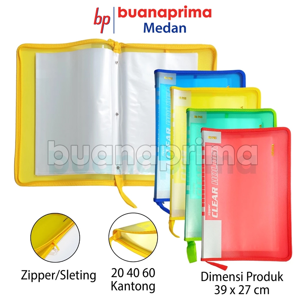 

Map DOCUMENT KEEPER JENIA 20 40 60 Kantong Folio Clear Holder Zipper Display Book Sleting