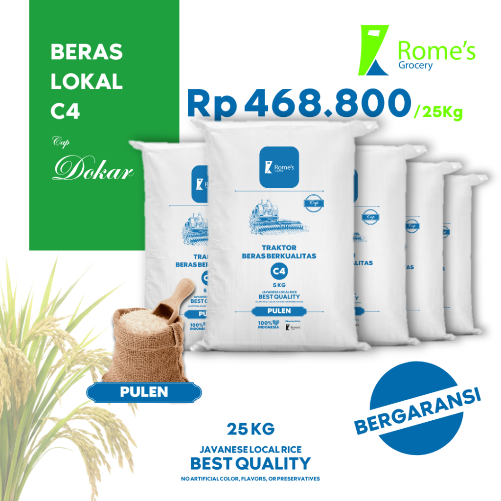 

Beras Lokal (Pulen) | 25 Kg I Fresh I Bergaransi I Romes Grocery