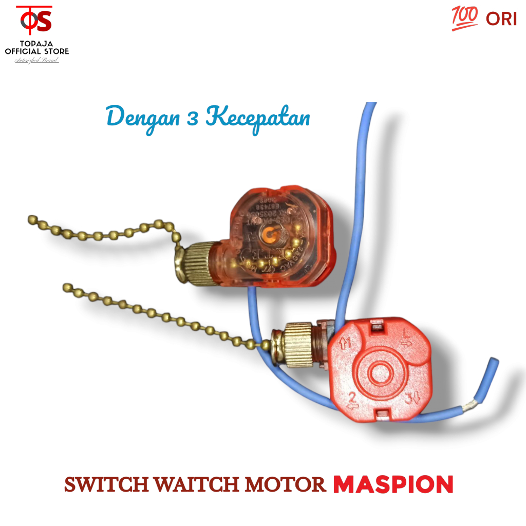 Switch Waitch Motor Kipas MASPION UCHIDA Model Plafon - Saklar Kipas Angin Plafon Maspion 3 Speed