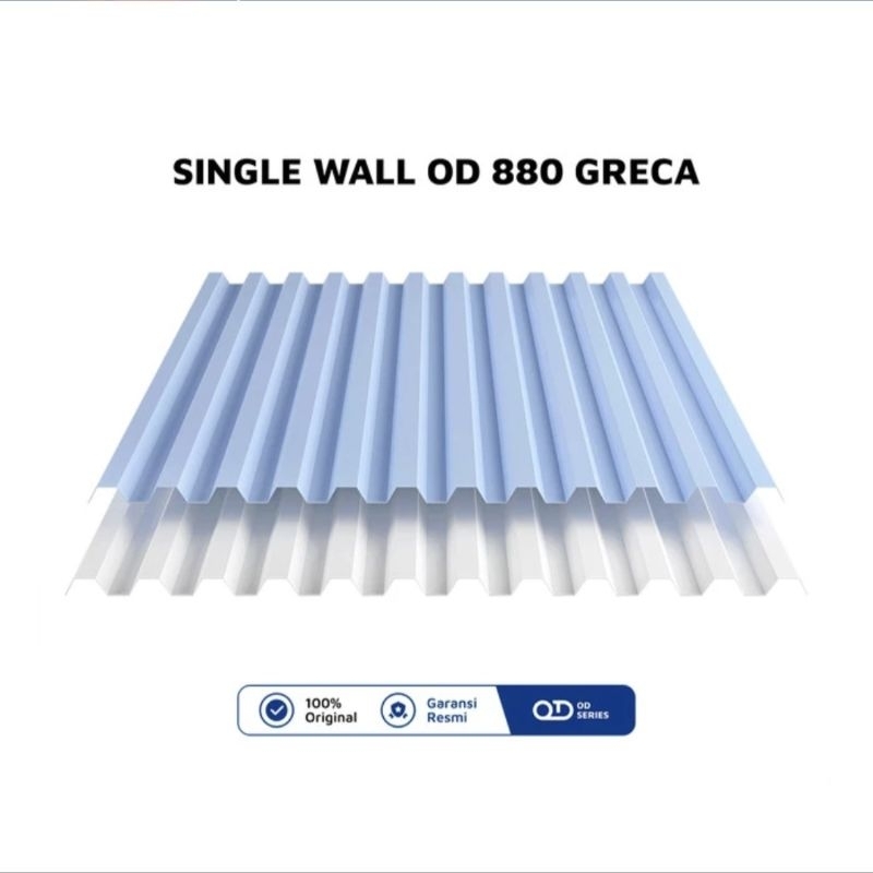 Atap uPVC Single Wall OD 880 GRECA Dr.Shield | Harga Per Lembar