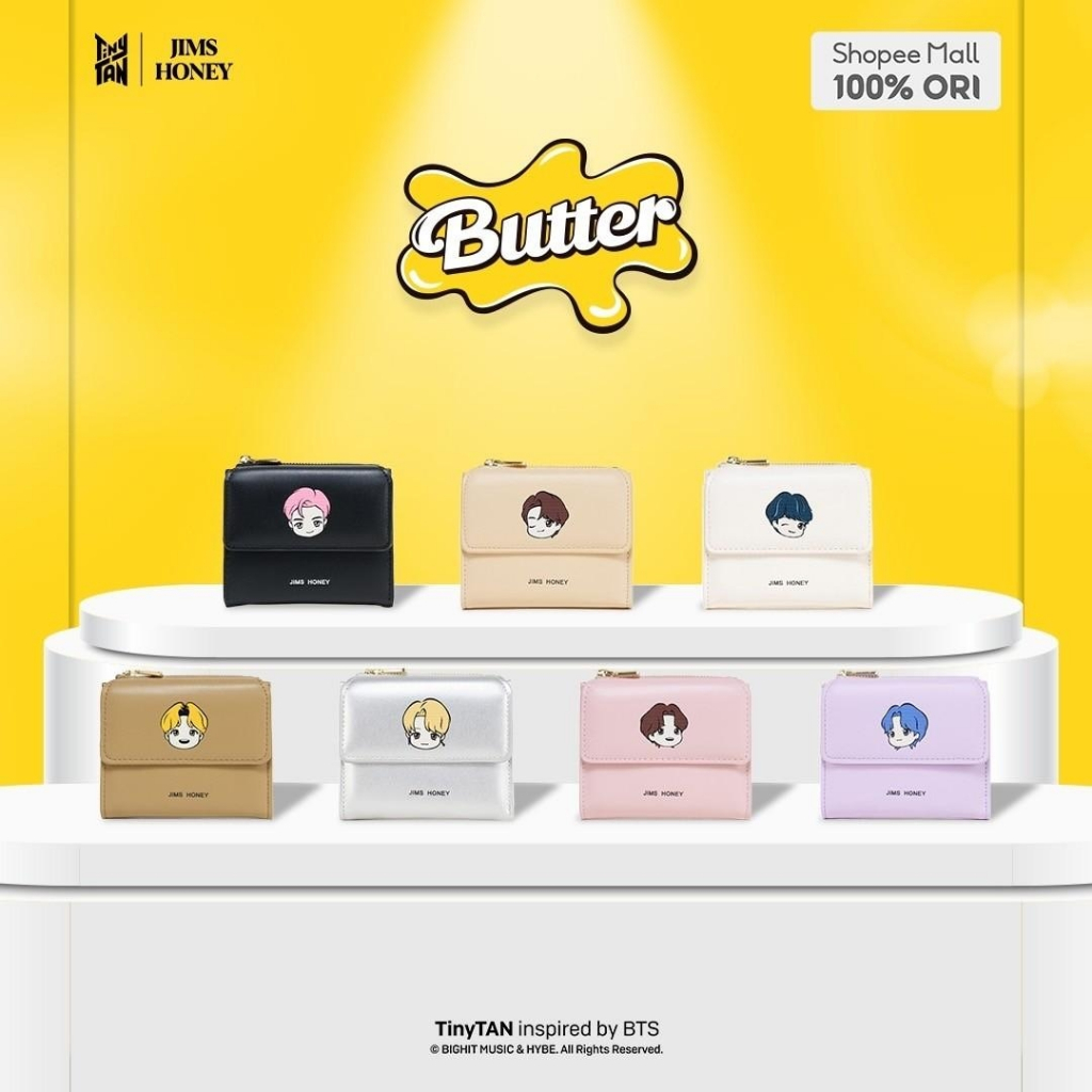 JIMS HONEY X TinyTAN - Butter Wallet Short Dompet Wanita Pendek
