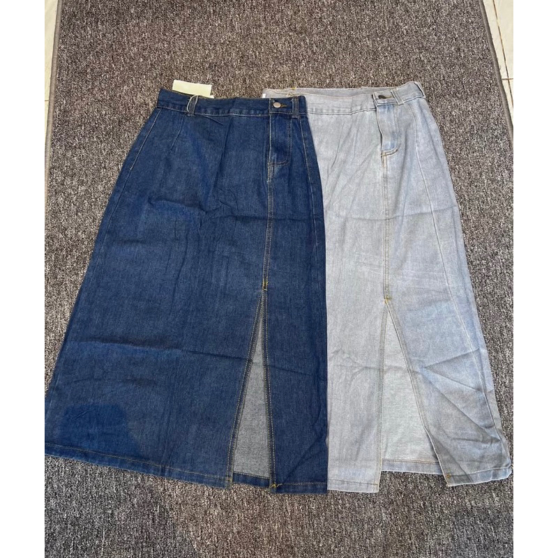 ROK JEANS WANITA BELAH SAMPING