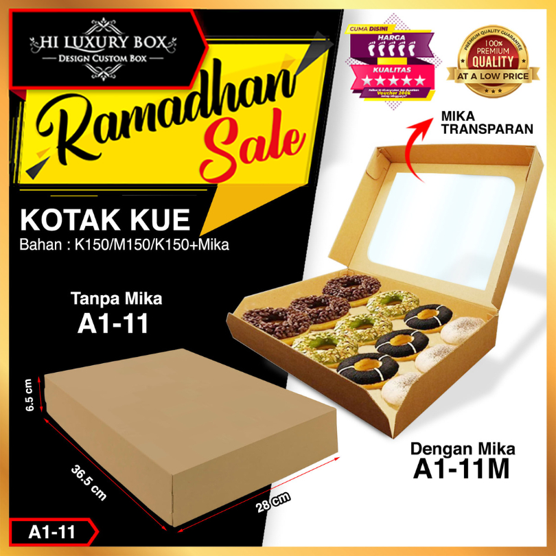 

Kotak Donat | Dus Donat | Box Donat Kraft Murah 36.5x28x6.5