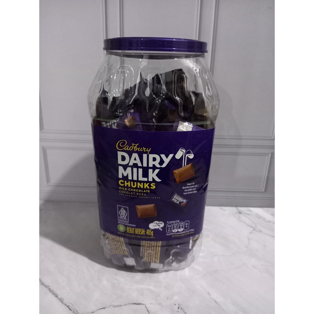 

Cadbury Dairy Milk Chunks Cokelat Susu Toples